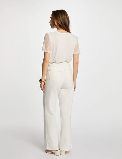 T-shirt manches courtes blanc femme