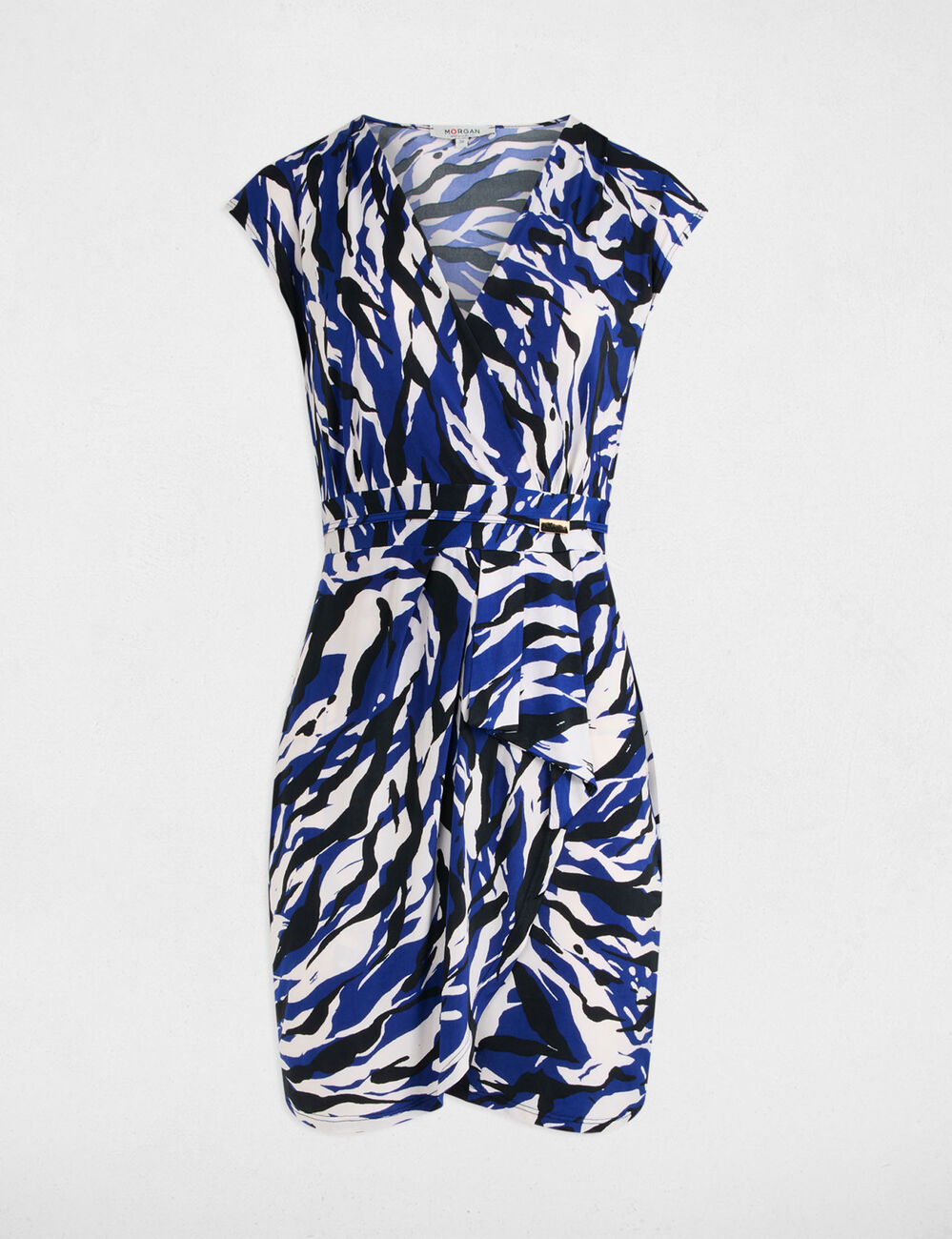 Kurzes figurbetontes Kleid mit Muster mehrfarbig damen