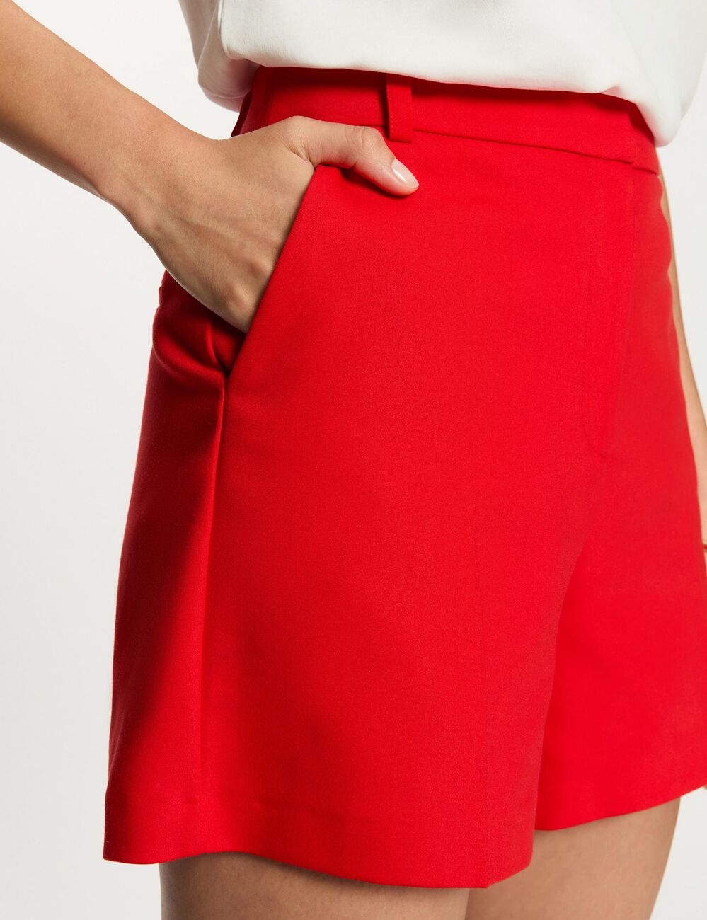 Hochgeschnittene Shorts leuchtend rot damen