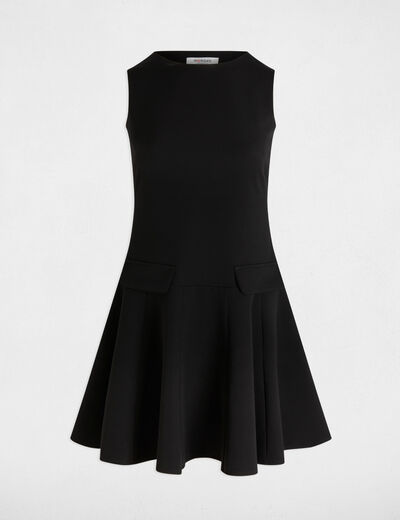 Robe courte trapèze noir femme