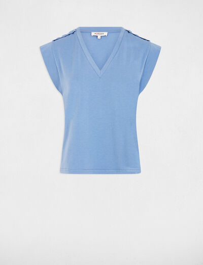 Kurzarmshirt bleu gris damen