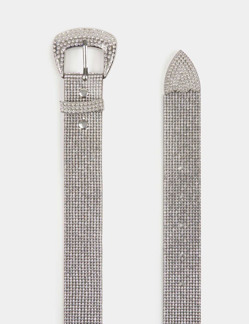 Gürtel mit Strasssteinen couleur argent damen