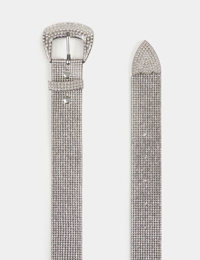 Gürtel mit Strasssteinen couleur argent damen