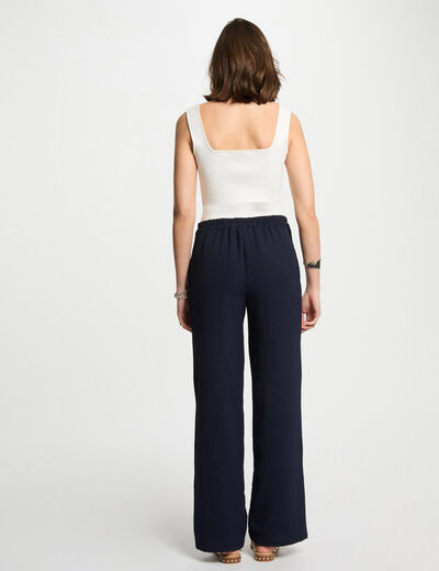 Fließende weite Hose marineblau damen