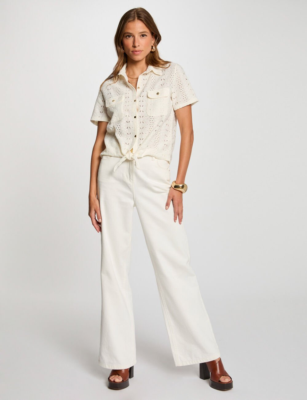 Hemd mit kurzen &Auml;rmeln elfenbein damen