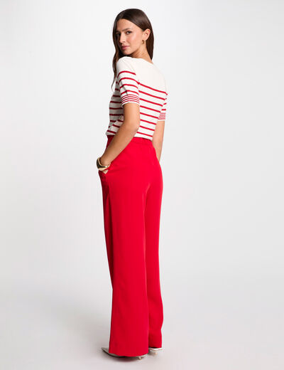 Weite Hose mit Falten rot damen