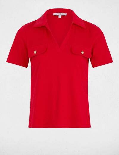 T-shirt mit kurzen Ärmeln rot damen