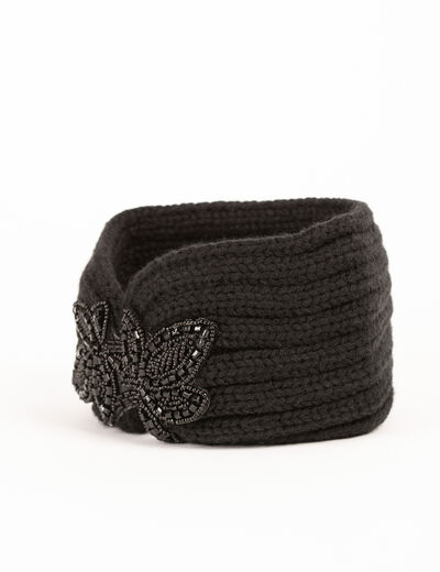 Bandeau avec détail en perles noir femme