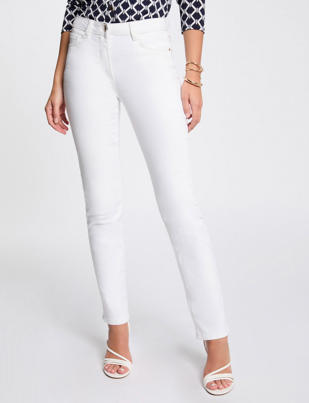 Pantalon droit blanc femme