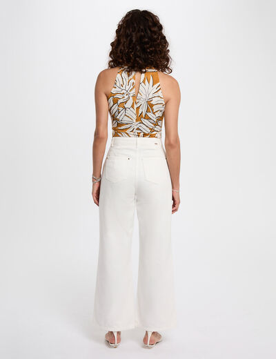 Satin-Top mit V-Ausschnitt senfgelb damen