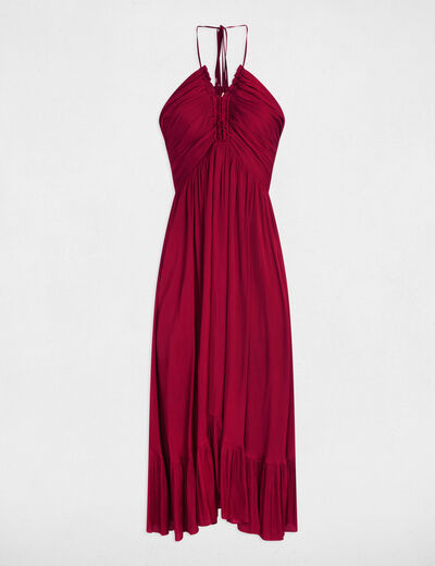 Gerades Midikleid in Satin-Optik dunkelrot damen