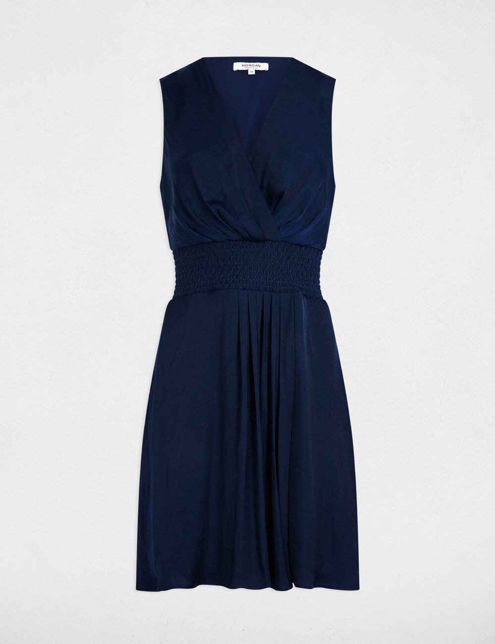 Robe courte droite fluide bleu pétrole femme