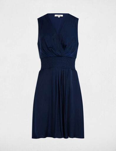 robe courte droite fluide bleu petrole femme Robe courte droite fluide bleu pétrole femme
