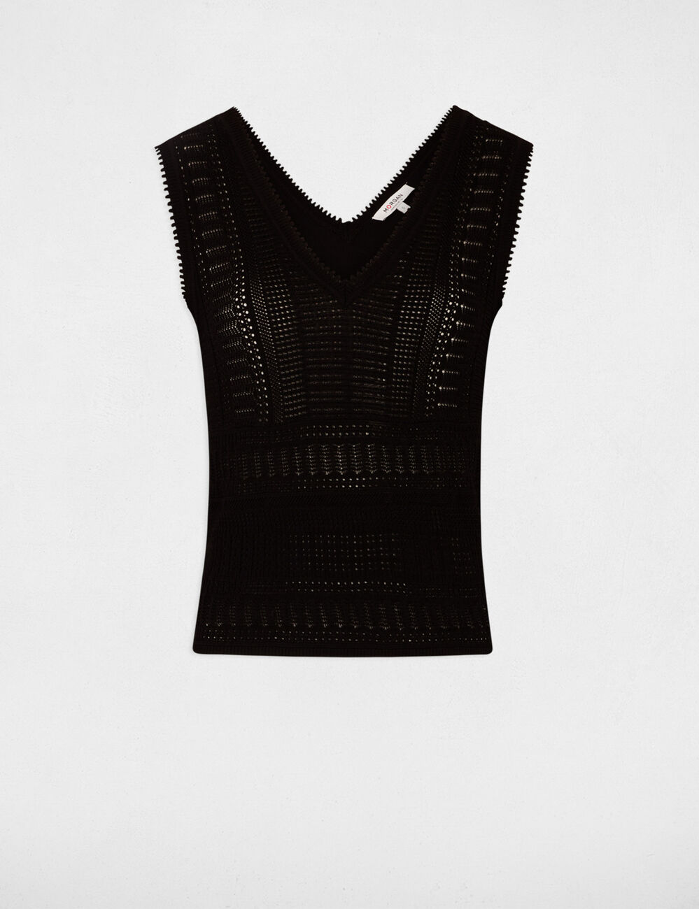 Pullover mit Ajourmuster schwarz damen