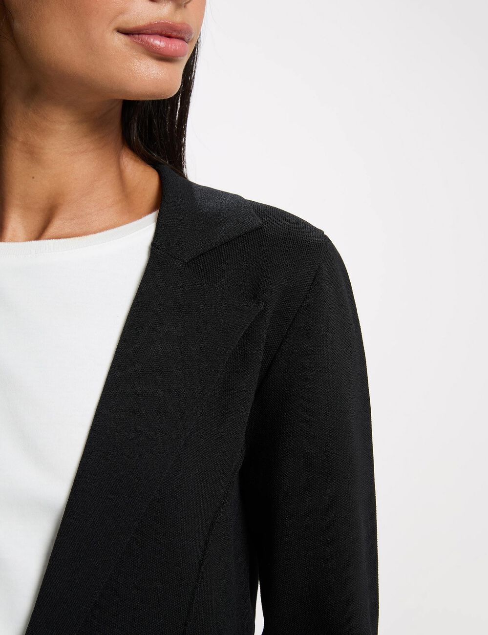 Taillierte Jacke mit Reverskragen schwarz damen