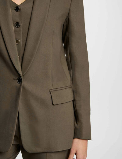 Kurze Jacke mit Schalkragen khakigrün damen