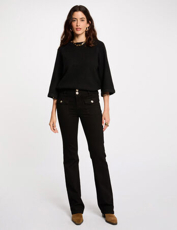Bootcut-Jeans mit Pattentaschen schwarz damen