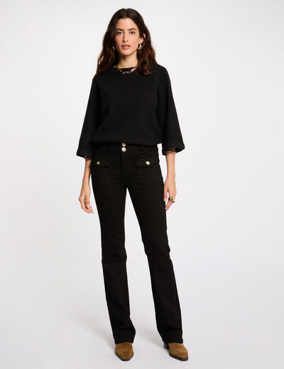 Bootcut-Jeans mit Pattentaschen schwarz damen