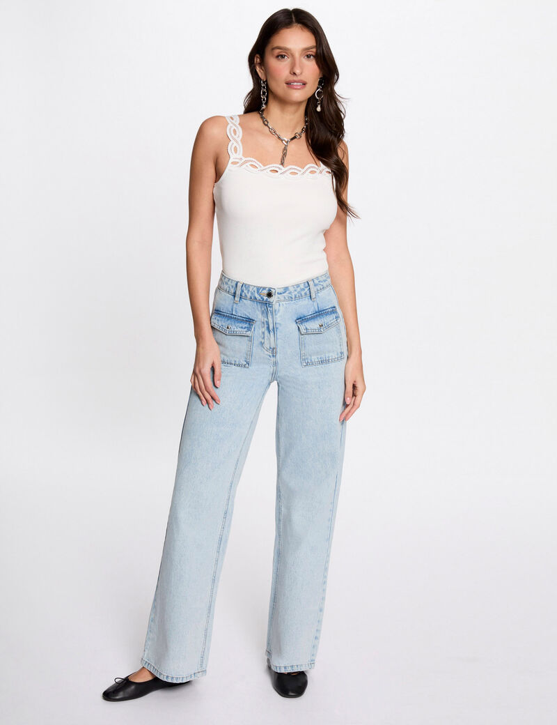 tanktop mit breiten tragern weiss damen Tanktop mit breiten Trägern weiss damen