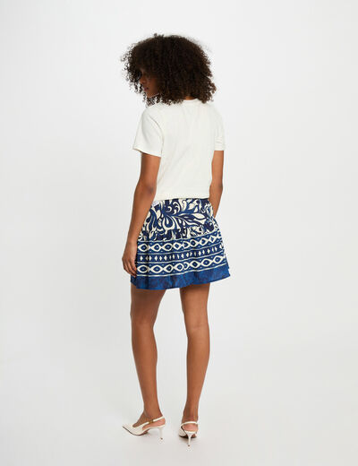 Jupe courte imprimée multicolore femme