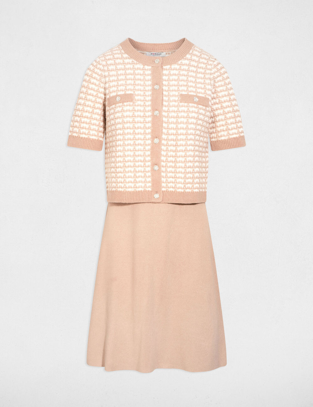 2-in-1 Strickkleid maulwurfsgrau damen