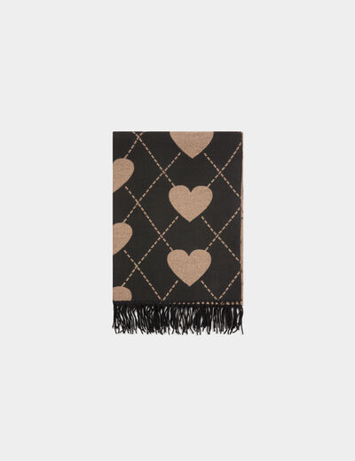 &Eacute;charpe coeur noir femme
