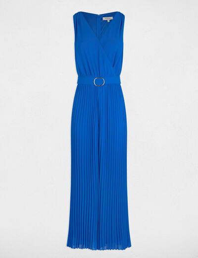 Combinaison ample à jambes plissées bleu electrique femme