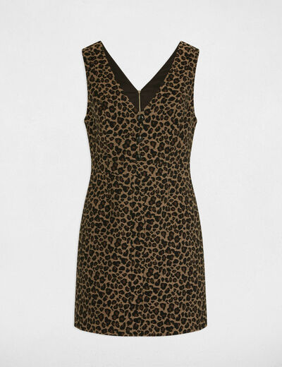 Kurzes, trapezförmiges Kleid mit Print mehrfarbig damen