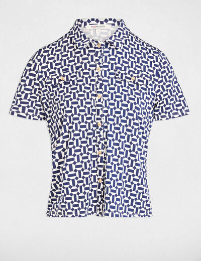 Blouse manches courtes blanc femme