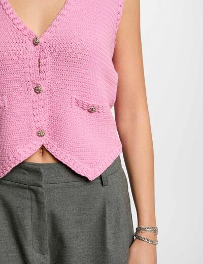 Gilet sans manches rose femme