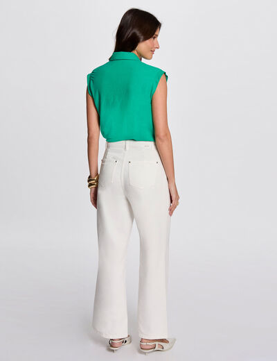 Ärmellose Bluse smaragdgrün damen