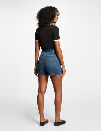 T-shirt manches courtes noir femme