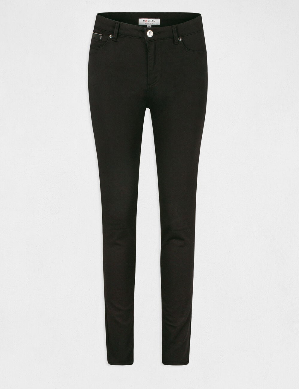 Pantalon slim satin noir femme