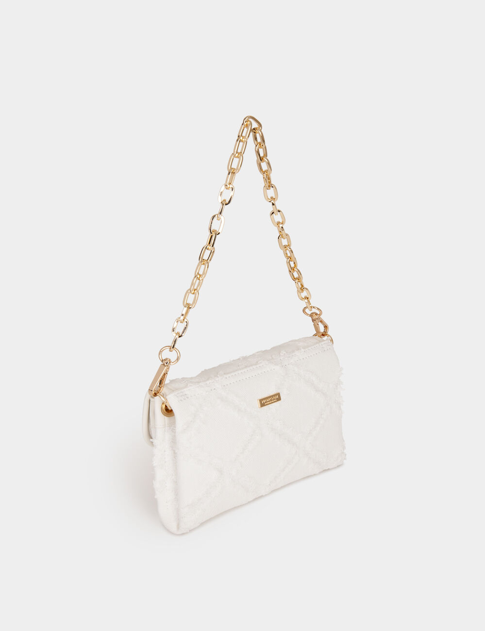 Sac pochette � franges ivoire femme
