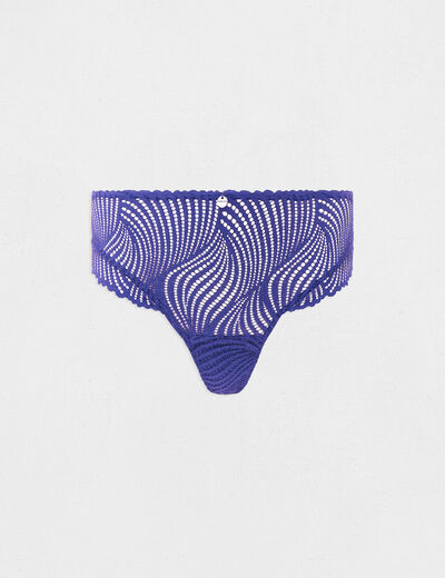 Shorty en dentelle bleu marine femme