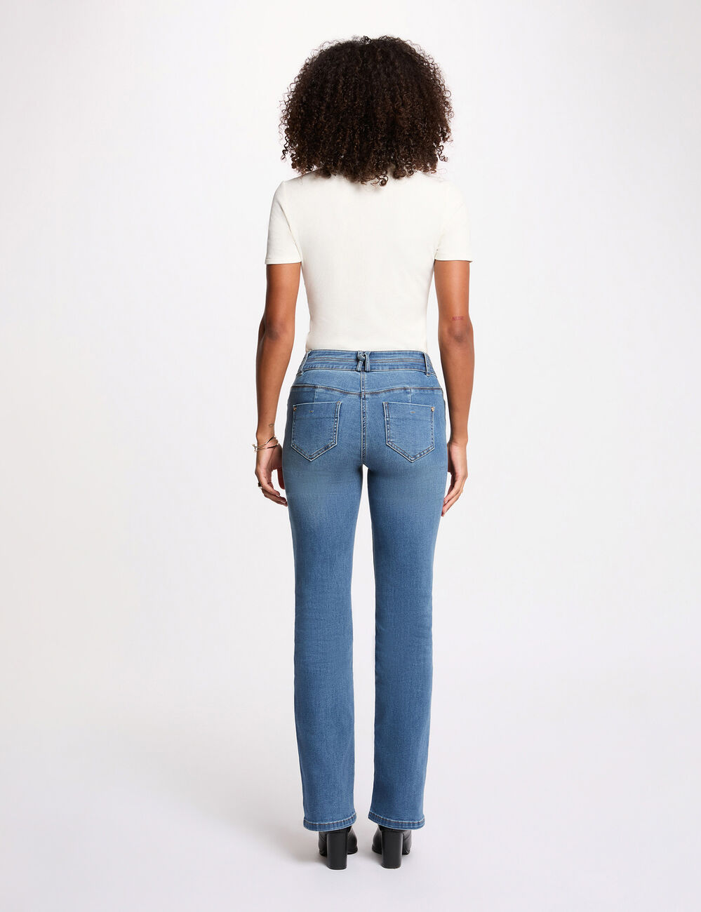 T-shirt manches courtes ivoire femme