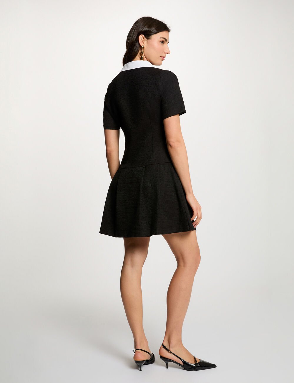 Robe courte tweed noir femme
