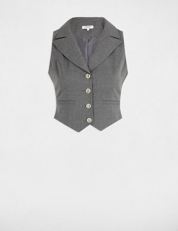 armellose taillierte weste gris clair damen Ärmellose, taillierte Weste gris clair damen