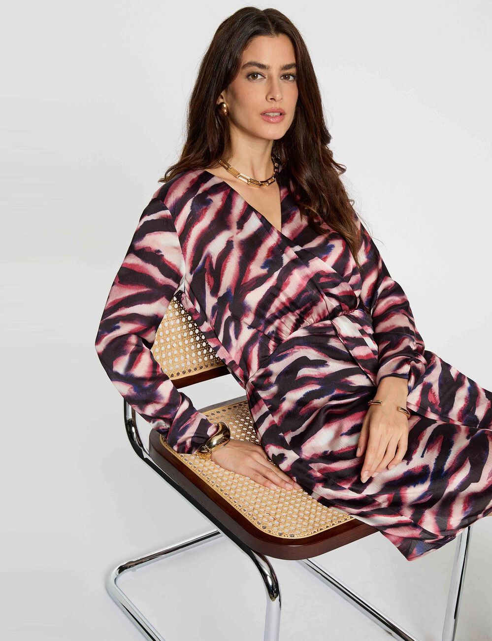 Wickelkleid kurz mehrfarbig damen