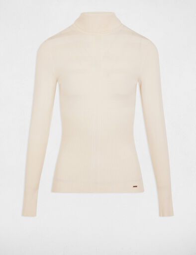 pull manches longues col roule ivoire femme Pull manches longues col roulé ivoire femme