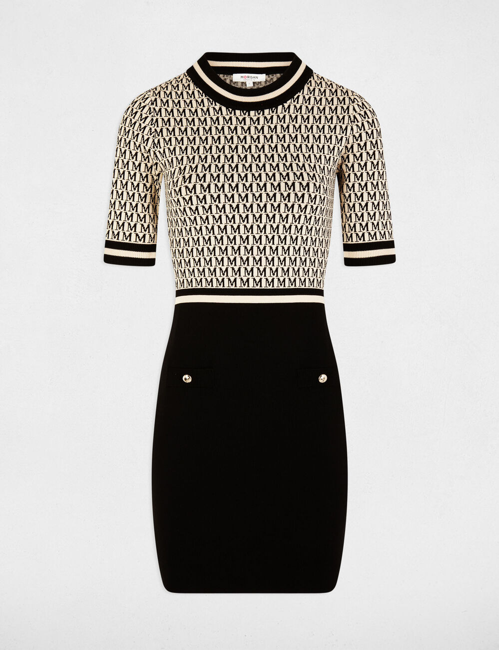 Eng anliegendes Kurzes Strickkleid sandfarben damen