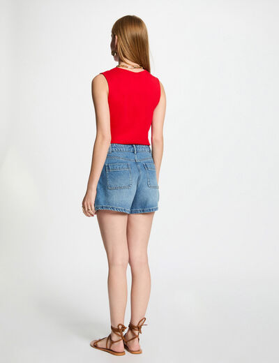 Ärmelloses T-shirt rot damen