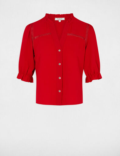 bluse mit 34 armeln rot damen Bluse mit 3/4 Ärmeln rot damen