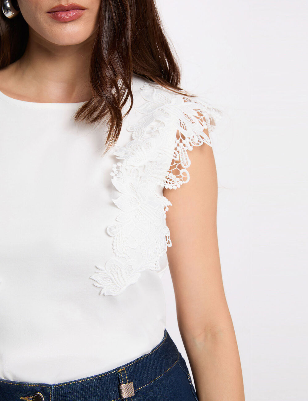 T-shirt manches courtes blanc femme