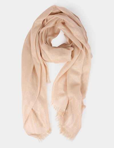 Schal mit metallisierten Fäden beige damen
