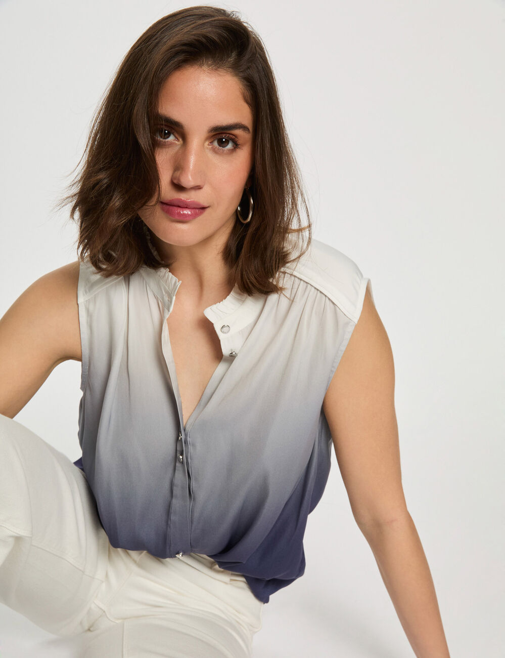 Chemise sans manches multicolore femme