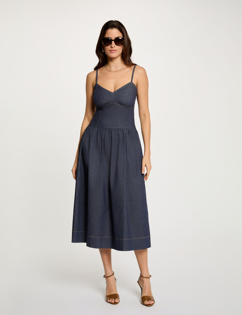 Figurbetontes Jeanskleid rohes denim damen