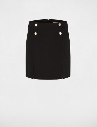 Jupe courte à boutons noir femme