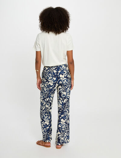 Gerade Hose mit Muster mehrfarbig damen