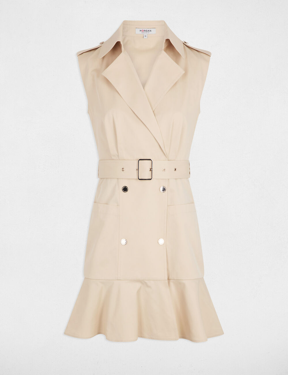 Kurzes Wickelkleid creme damen